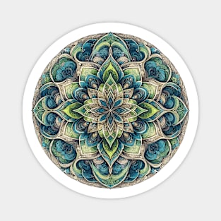 Mandala Blue Green 2 Magnet